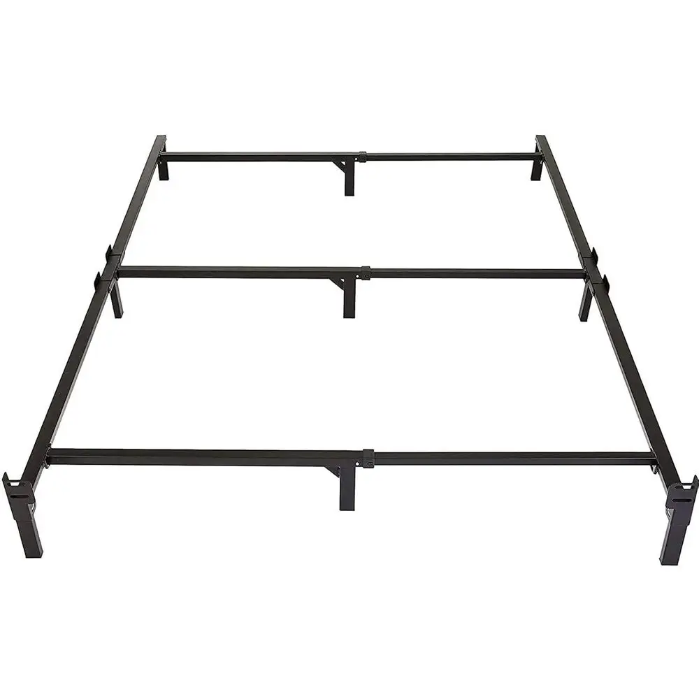 

Black Metal Bed with 9-Leg Base, Requires Box Spring, Easy Assembly, Mattress Included