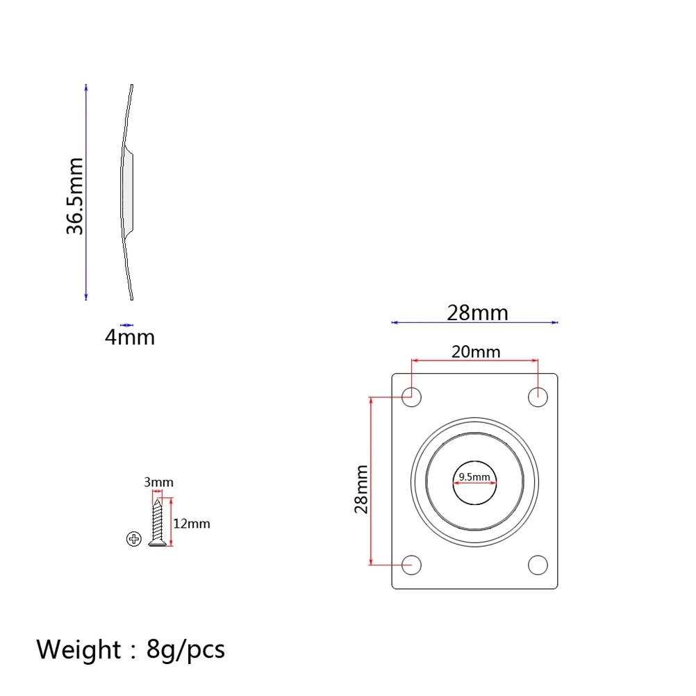 

1 4 Inch Guitar Jack Plate Socket Pickup Output Input Metal Plated Screws Included Replacement for Electric