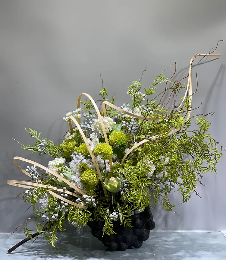 New Chinese soft decoration flower art simulation flower art, dried flower, simulation flower living room sales department decor