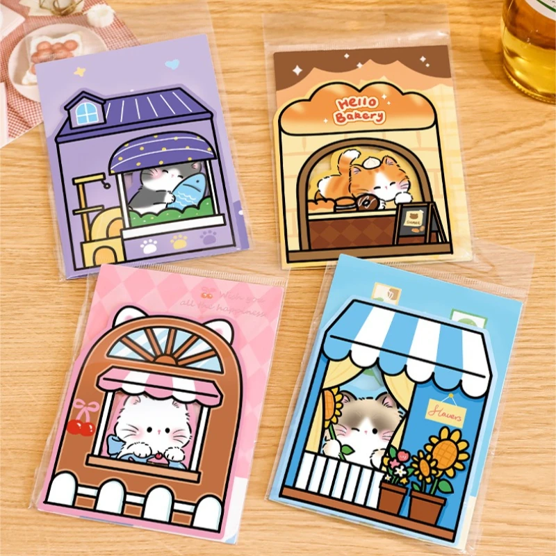 Office School Supplies Cat window notes creative high value cats n times sticky notes can be torn Kawai Memo Pad lovely
