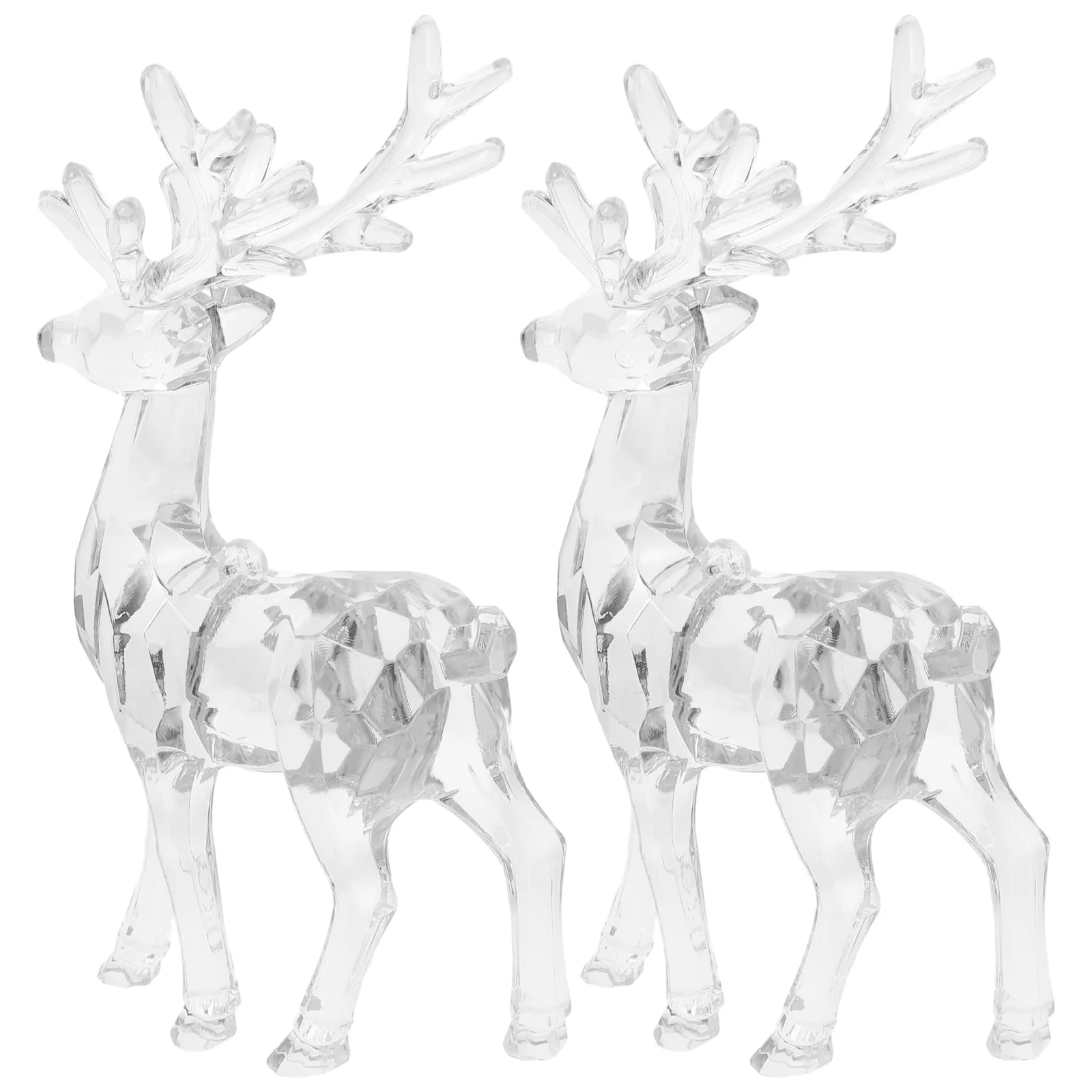 

2 Pcs Christmas Tree Decoration Elk Ball Ornament Decorative Props Acrylic Home Deer Ornaments