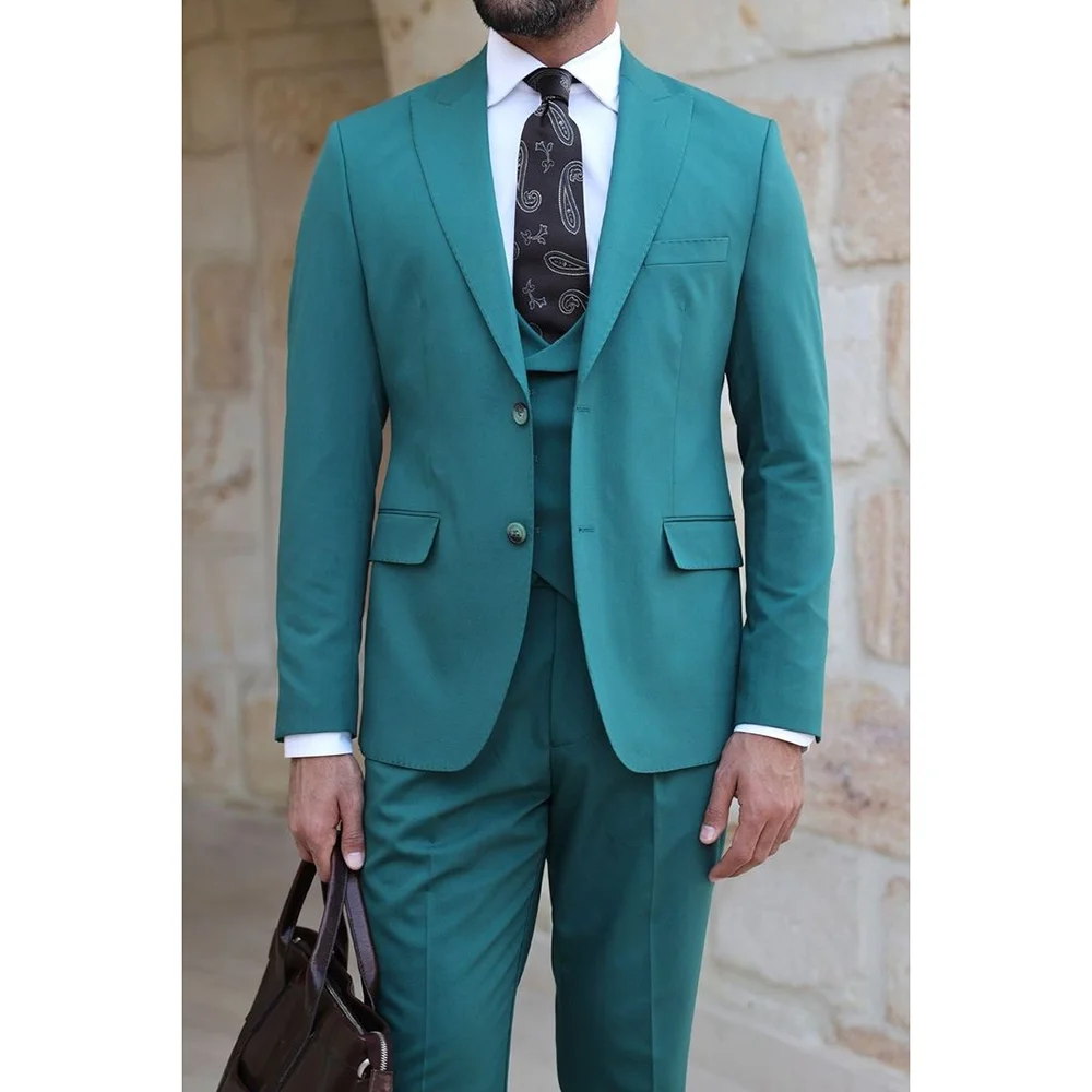 

Single Breasted 3 Pieces Men's Suits High Quality Business Casual Work Commute Dinner Party Dress Jacket Pants Vest