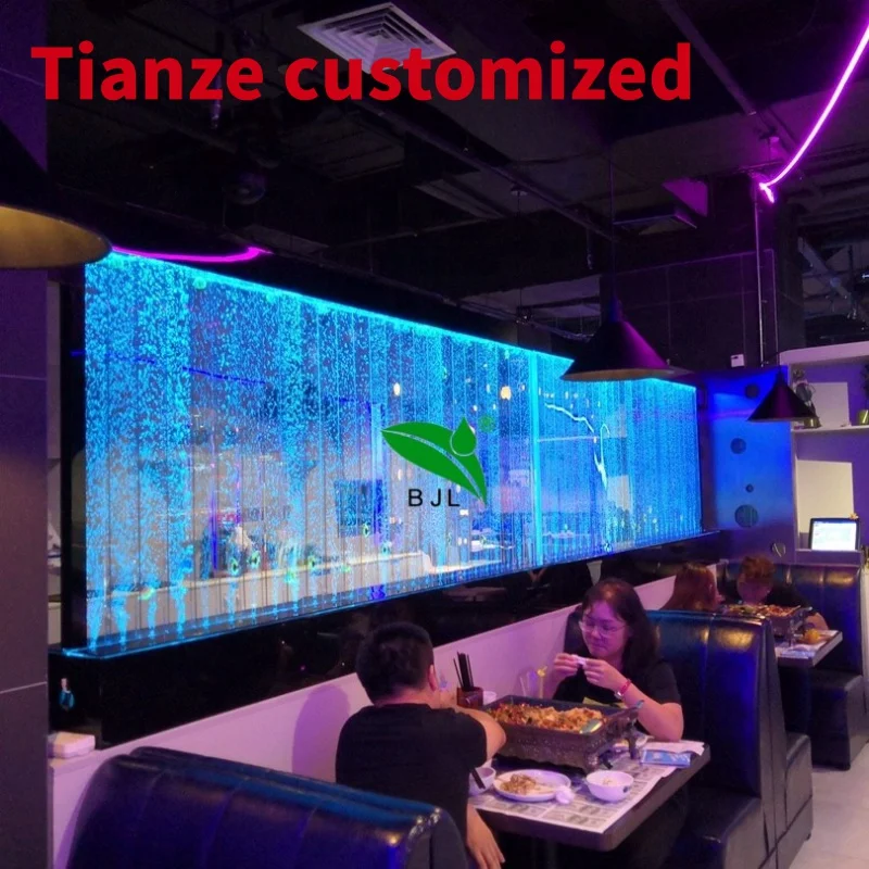 

(Customized) new style indoor restaurant hotel home decoration glowing led water bubble wall fountain room divider screen