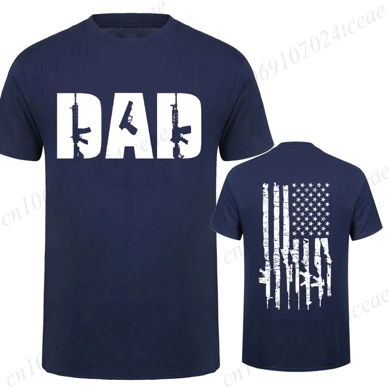 Dad Guns T-Shirts for Men Father's Day Gift Shirt Hunter Birthday Tees Short Sleeve Y2k Tops Fashion Oversized Male Clothing