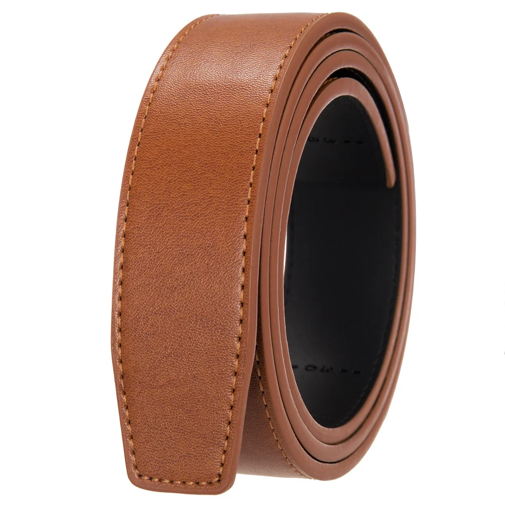 3.5cm Width Leather Belt Men Without Buckle Fashion Designer Mens Belts Luxury Waist Belt Genuine Leather Belt Strap