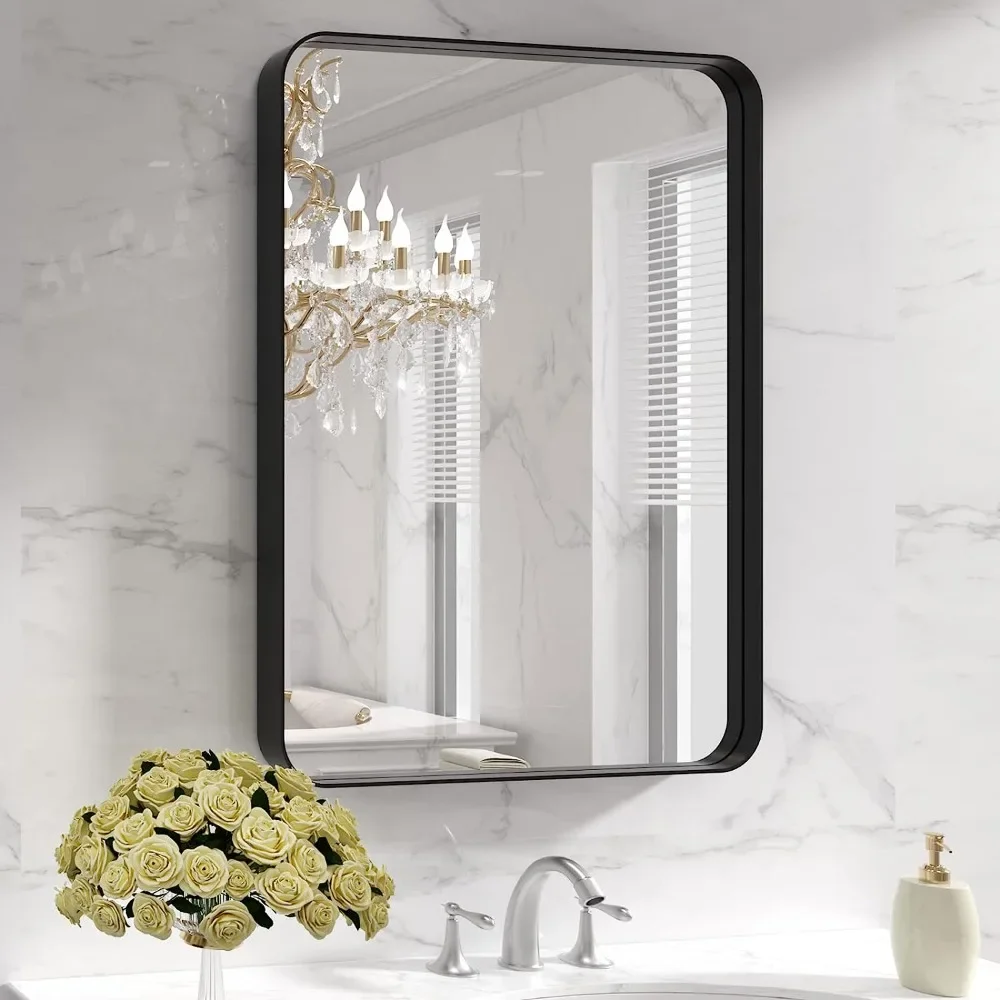 

Bathroom Mirrors Matte Black Bathroom Vanity Mirror Farmhouse Hangs Horizontally or Vertically Anti-Rust Free Shipping Bath Home