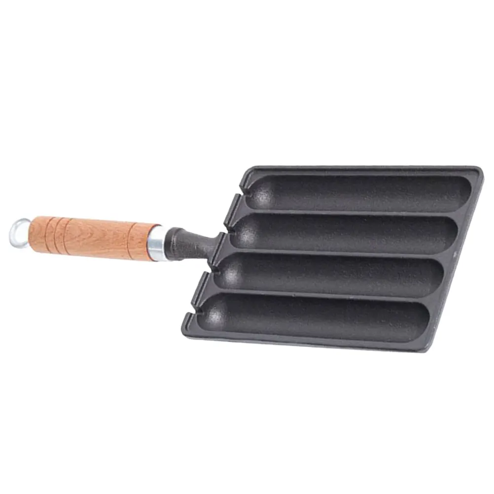 

Sausage Grill Hot Dog Baking Steaming Tool Non-Stick Food Mold For Home Outdoor Bbq Party Diy Handmade Supply Wood Iron Material