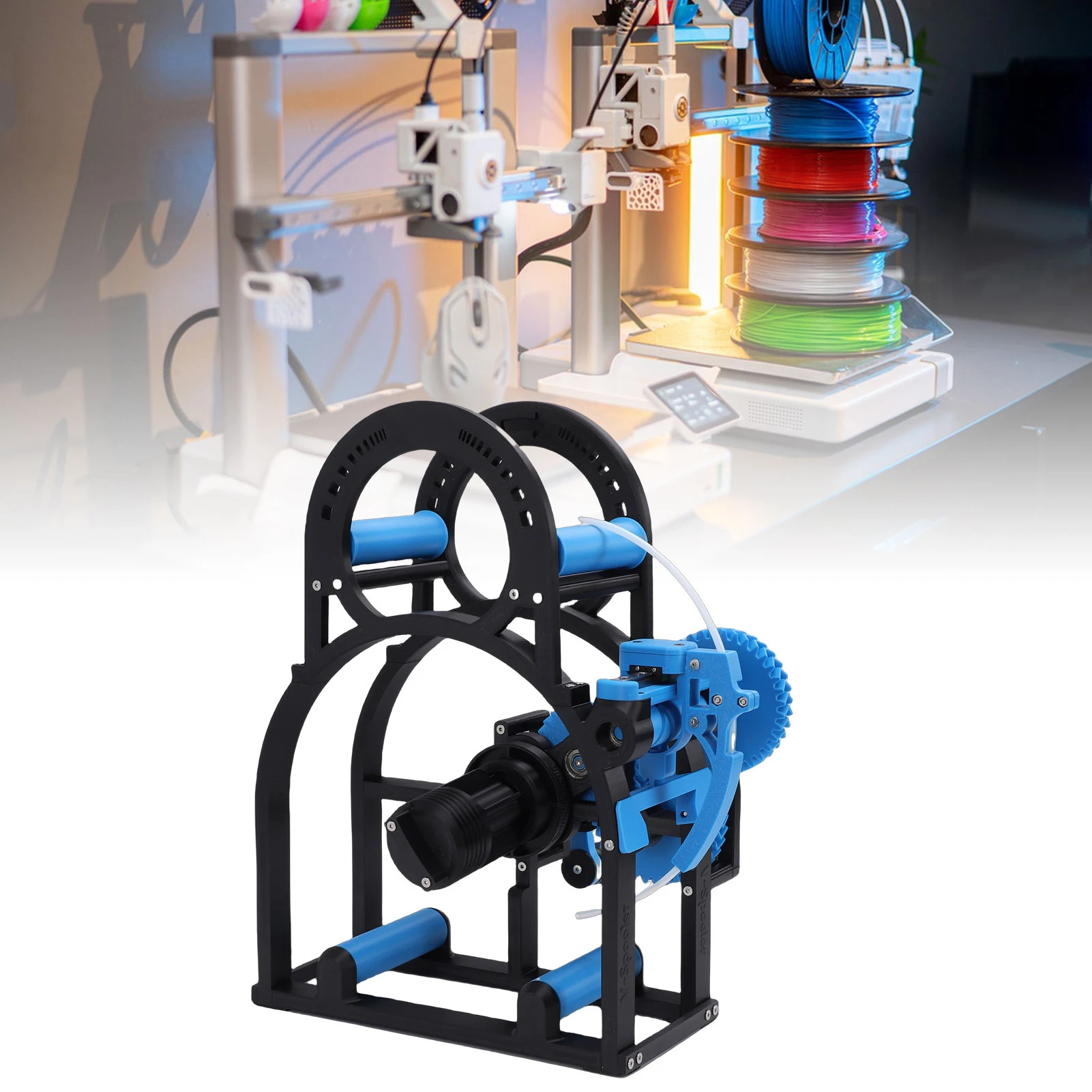 

Universal 3D Industrial Filament Respooler Heavy Duty Hand Crank 3D Printer Pool Rewinder w/Smart Tension Control for 20cm Spool