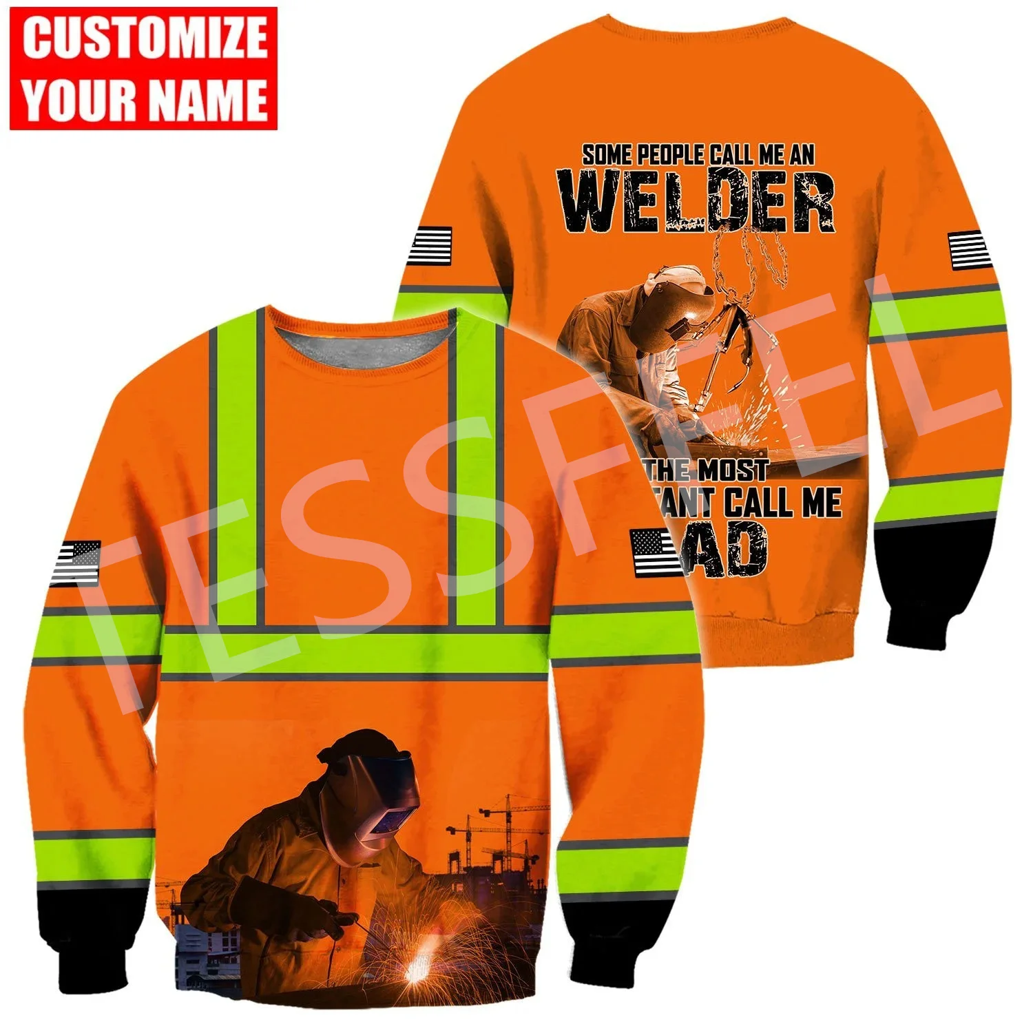 NewFashion Custom Name Cosplay Welder Worker Retro Tracksuit Sweatshirts 3DPrint Harajuku Casual Pullover Jacket Funny Hoodies 2