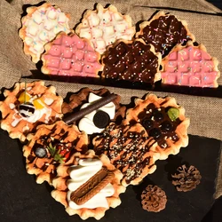1PC,Simulation Circular Waffle Bread, Fake European Soda Bread,Model Window Display Decor