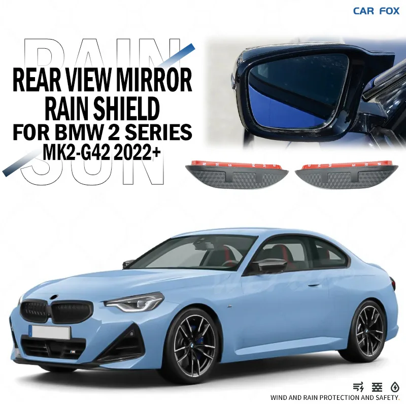 

For BMW 2 Series Wagon 2/4 Door F22 F23 F44 F45 F46 F74 G42 U06 Car Rear View Mirror Rain Shield Protective Cover Accessories