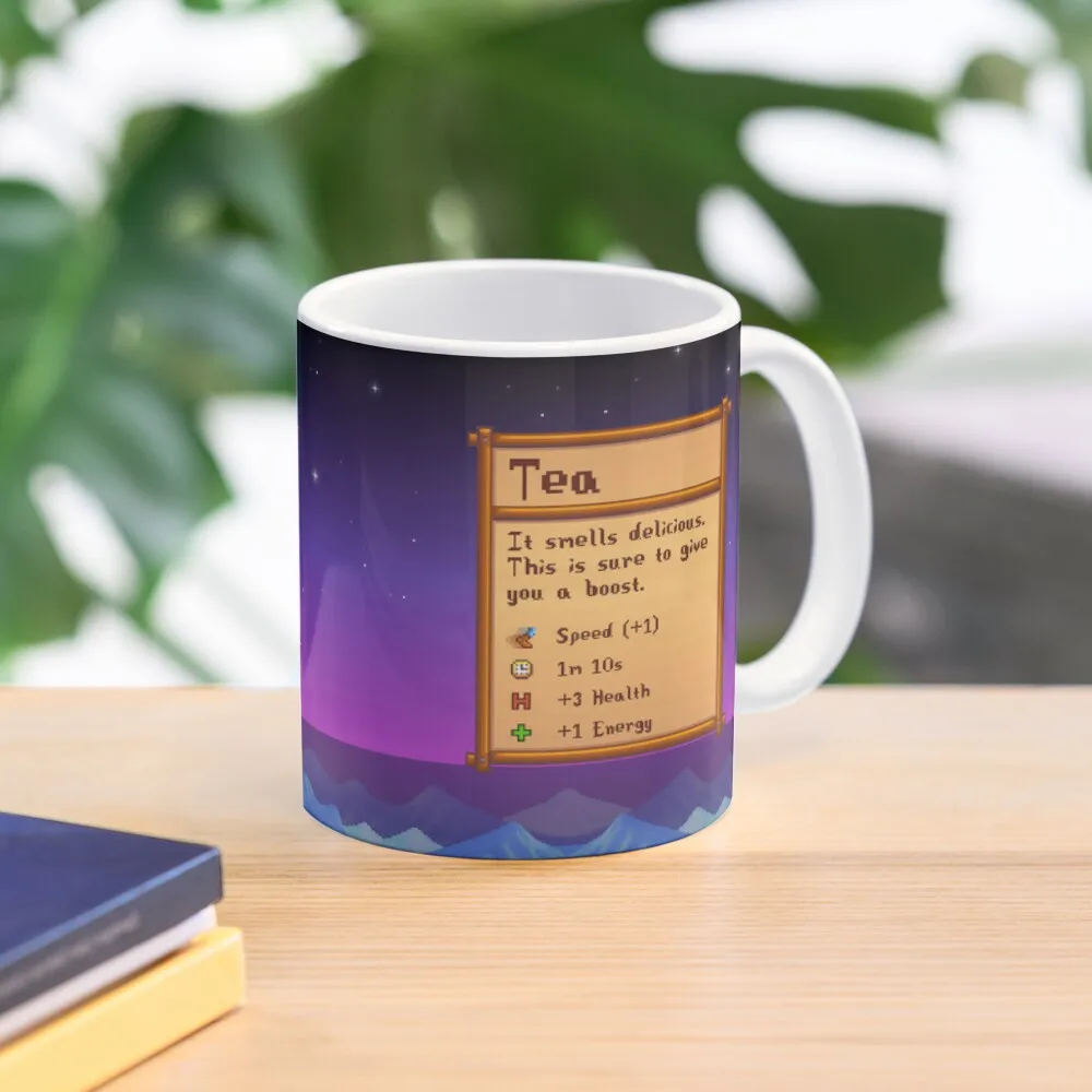 Stardew Valley Night Tea Classic Mug Simple Handle Round Design Picture Tea Drinkware Photo Cup Image Gifts Coffee Printed