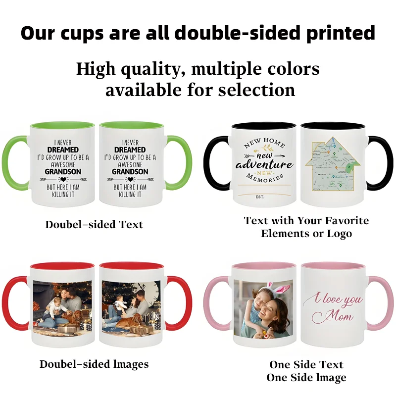 1 11oz Personalized Mug, Custom Name Image Text Cup, Coffee Cup, Tea Cup, Mother's Day, Wedding Gift, Commemorative Gift