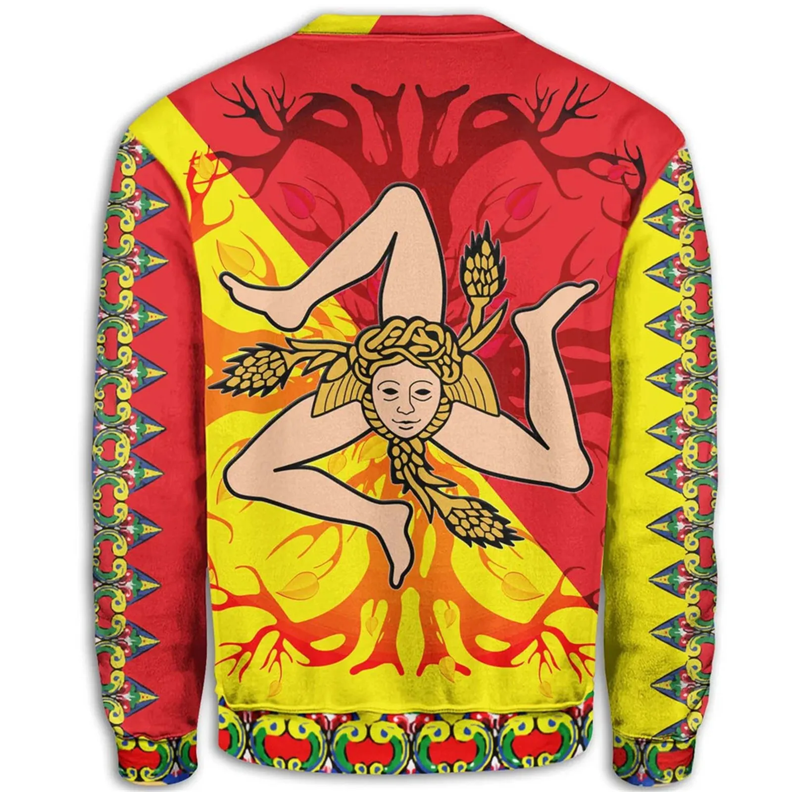 HX Sicily Sweatshirts Sicily Flag With Celtic Tree of Life 3D Printed Long Sleeve Shirts Mens For Women Clothing Dropshipping