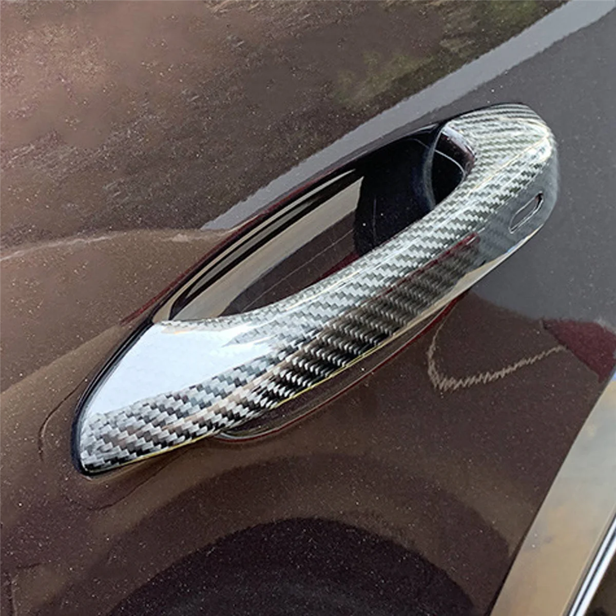 Carbon Fiber Car Door External Handle Cover with Keyhole for Porsche- MACAN Cayenne Panamera 2014- 2020 Car Accessories