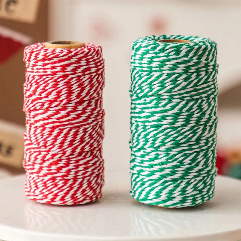 

100M/Roll Colorful Twine Cotton 2mm String Rope Cord Macrame Bakers Ribbon For DIY Gift Wrapping Arts Crafts Party Decorations