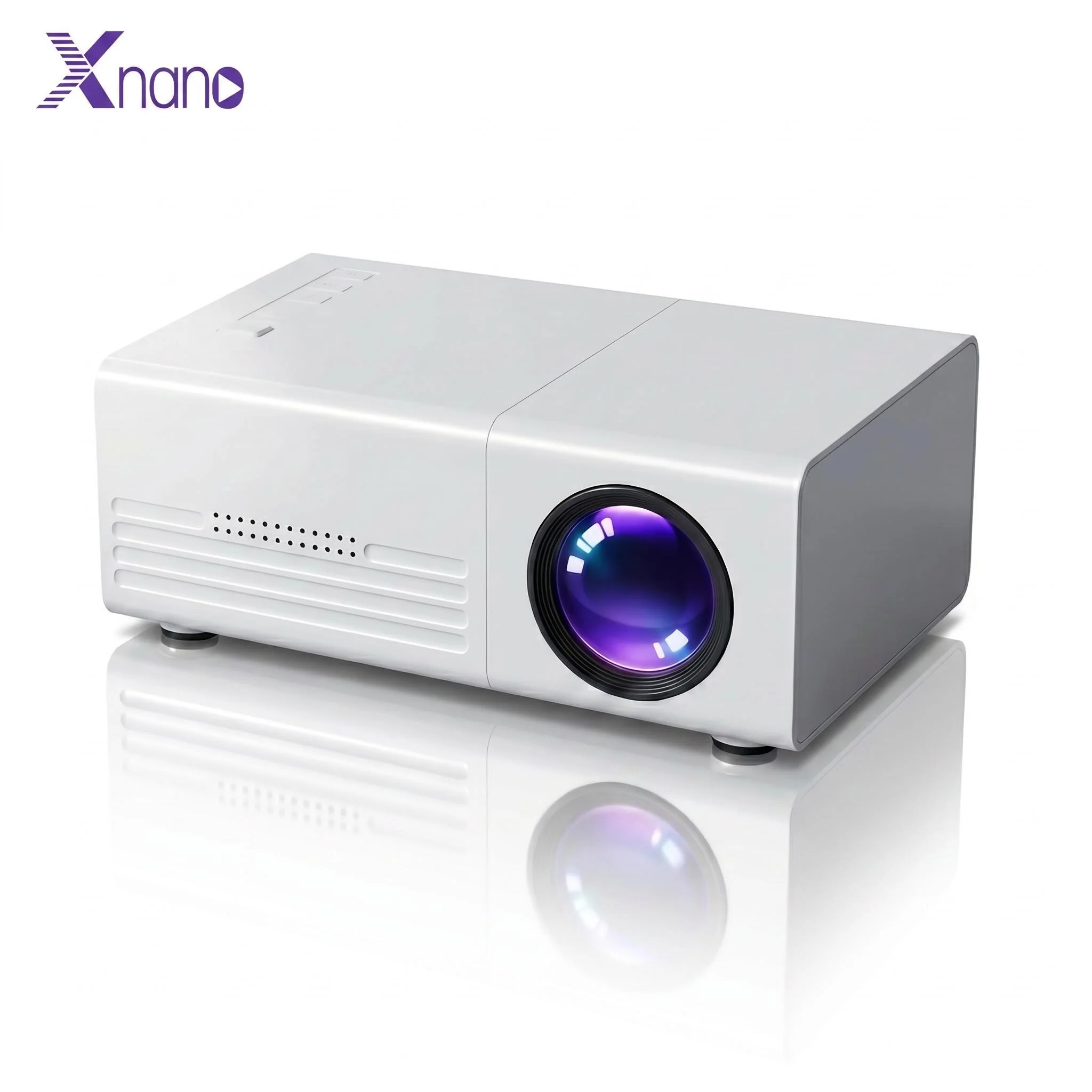 Mini Proyector Xnano Q1 1080P, Proyector de Video LED Portátil, Duplicación de Pantalla, Cine en Casa, Entrada USB HDMI AV para Dormitorio