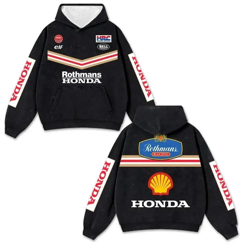 

Motorcycle Enthusiast Hoodie Men Women Autumn/Winter Long Sleeved Pullover Motorcycle Honda Printed Sports And Leisure Jacket