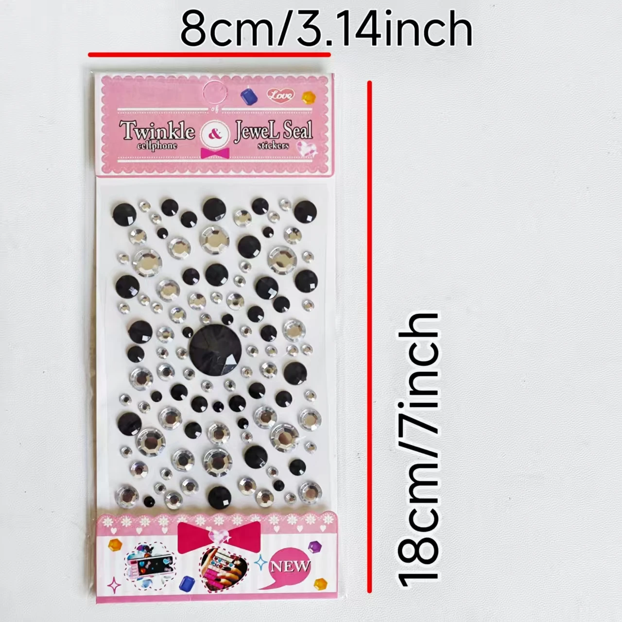 7 Round Rhinestone Stickers in Various Colors, Multi-Color Mix and Match, Handmade, Suitable for Face Decoration, Acrylic Diamond Stickers