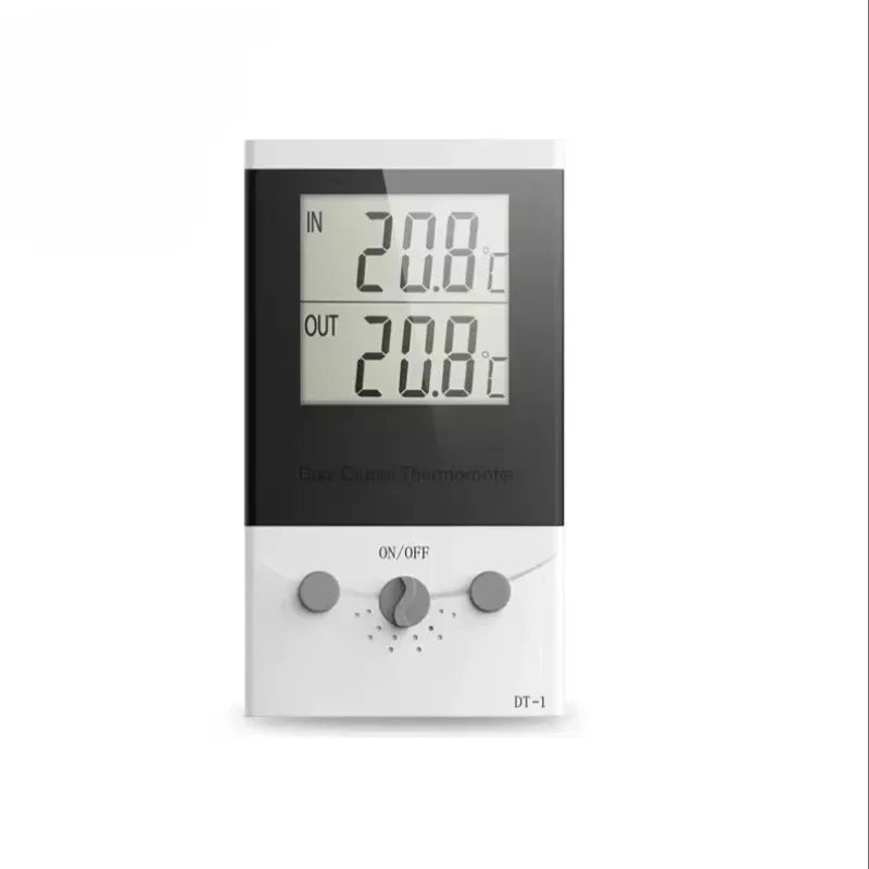 DT-1 Thermometer, Refrigerator Fish Tank Pet Household Digital Thermometer Outdoor Dual-channel Temperature Measurement