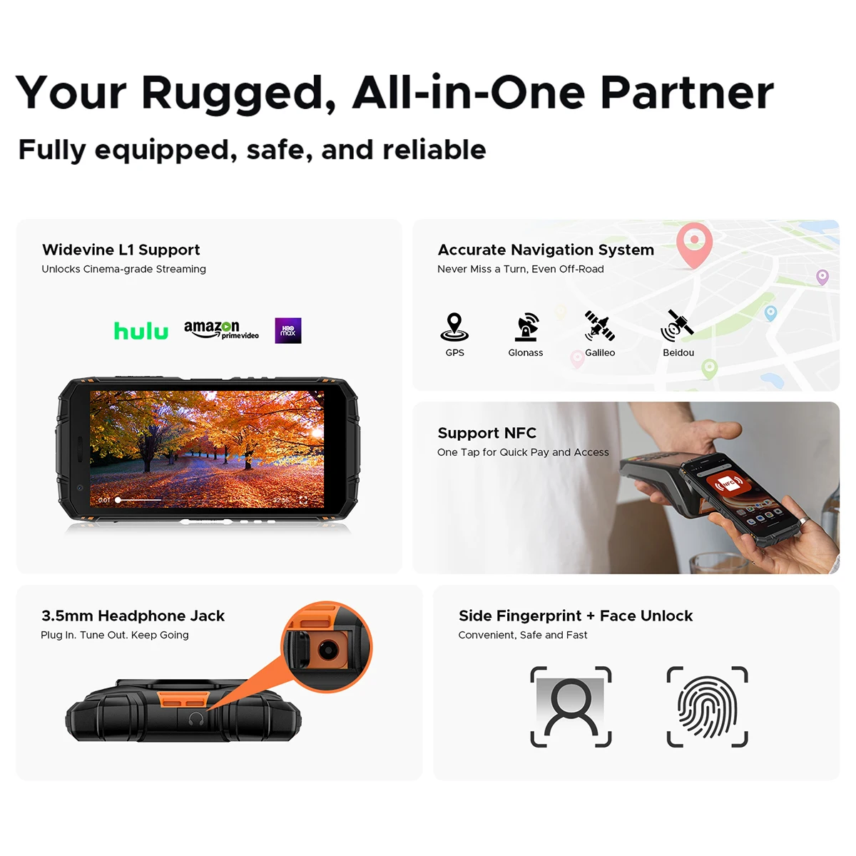 2025 NEW DOOGEE Fire 3 Ultra Rugged Smartphon 5G 5.5" HD 24GB RAM 256GB ROM Cell Phone 8350mAh Android 15 NFC Telephone Portable