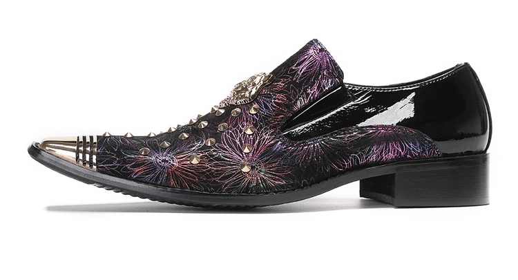 BOARD Herbst Herrenschuhe Spike Luxuriöse Persönlichkeit Bankett Niete Tigerkopf Druck Formelle Kleidung Schuhe – Detail 26
