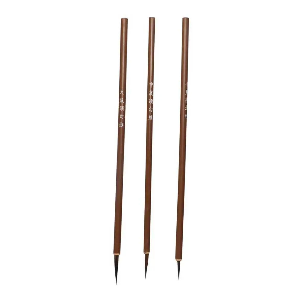 3pcs/set Weasel Hair Oil Painting Hook Line Pen Calligraphy Brush Brush Pen Paint Brush