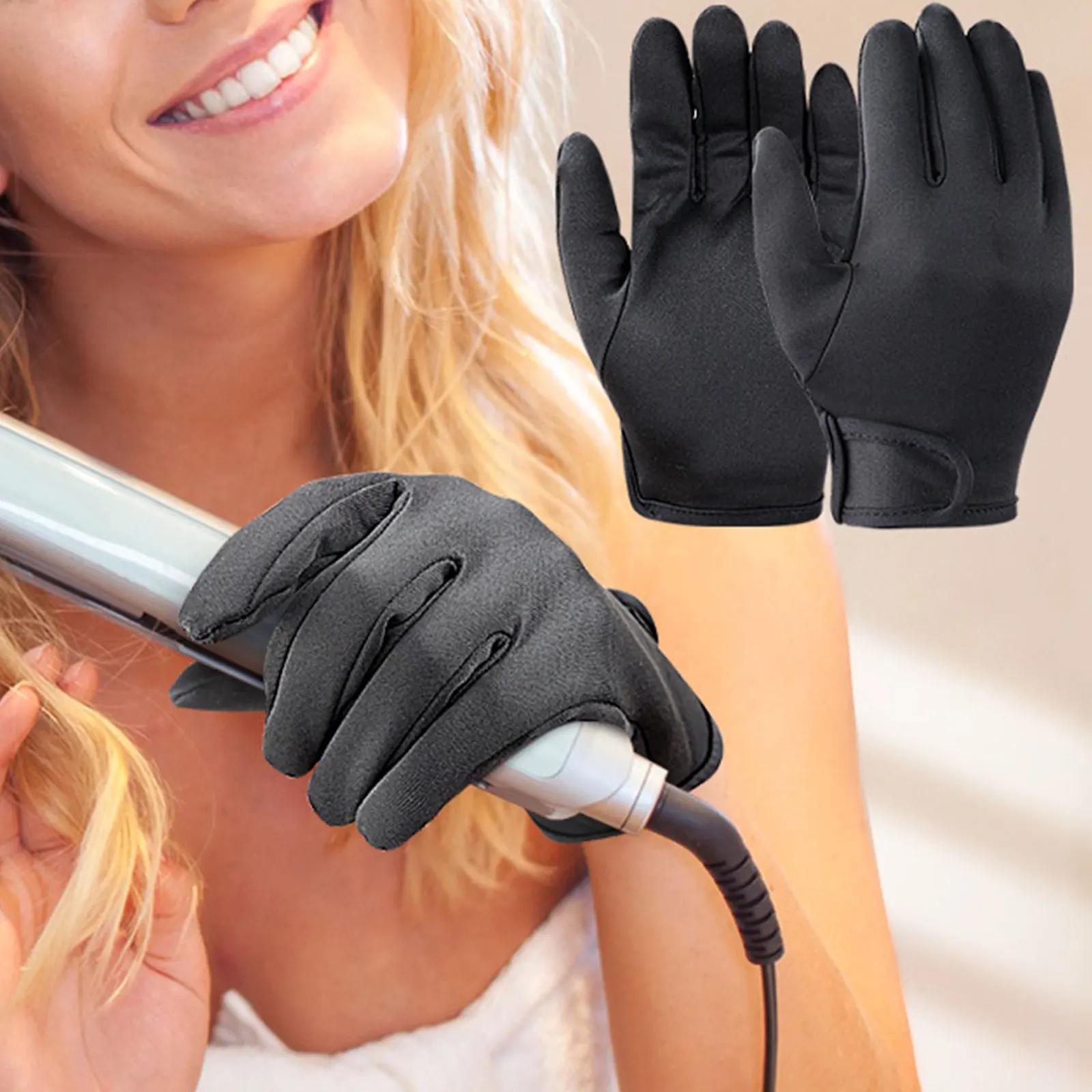 

Hairdressing Heat Resistant Gloves Hair Straightener Perm Gloves Salon DIY Hair Styling Tools Anti-skid Hair Dying Gloves