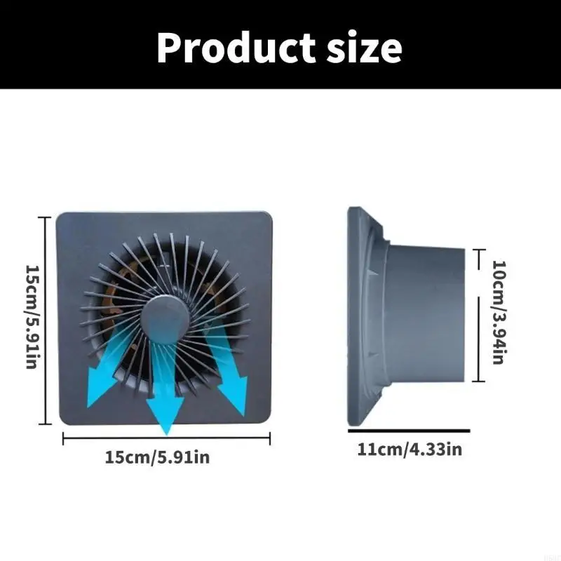 مروحة تهوية عالية السرعة H58C مع مروحة عادم مثبتة على الحائط بصمامات مضادة للتدفق العكسي #6