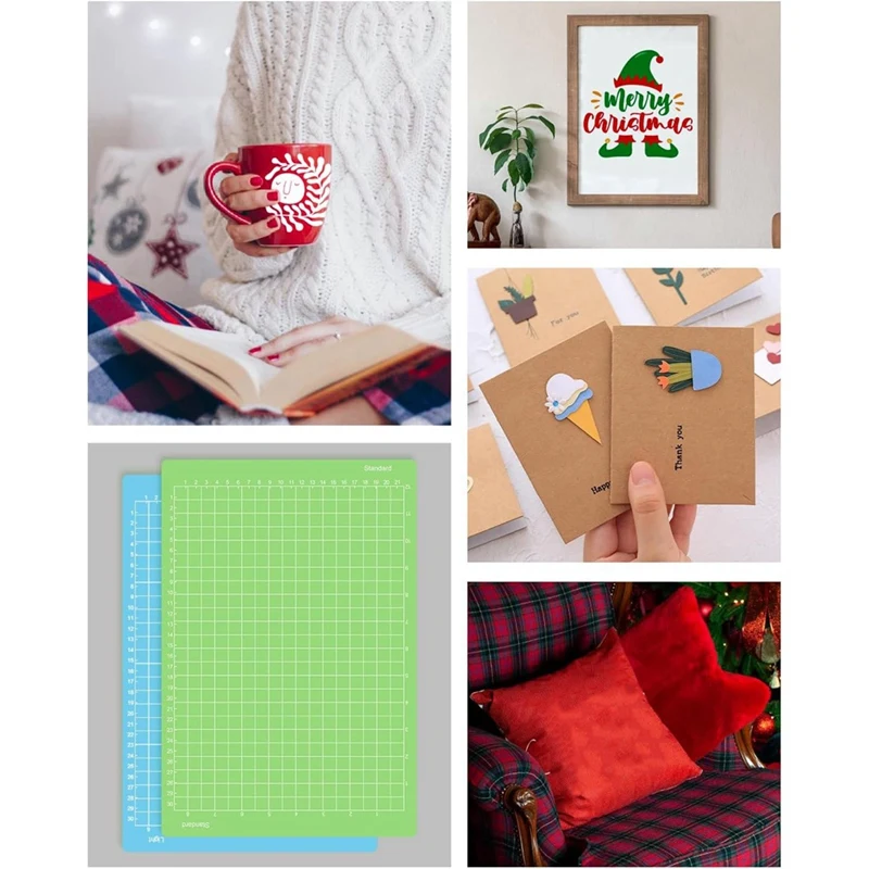 6 Stück Schneide matte für Cricut Joy Xtra 12x8,5 in selbst klebenden wieder verwendbaren handwerklichen Schneide matten klebrigen Zubehör Ersatz