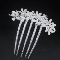 Women Bridal Flower Rhinestone Hair Combs Clips Wedding Hair Accessories Hair Pin Bride Barrette Hair Tiara Jewelry Accessories