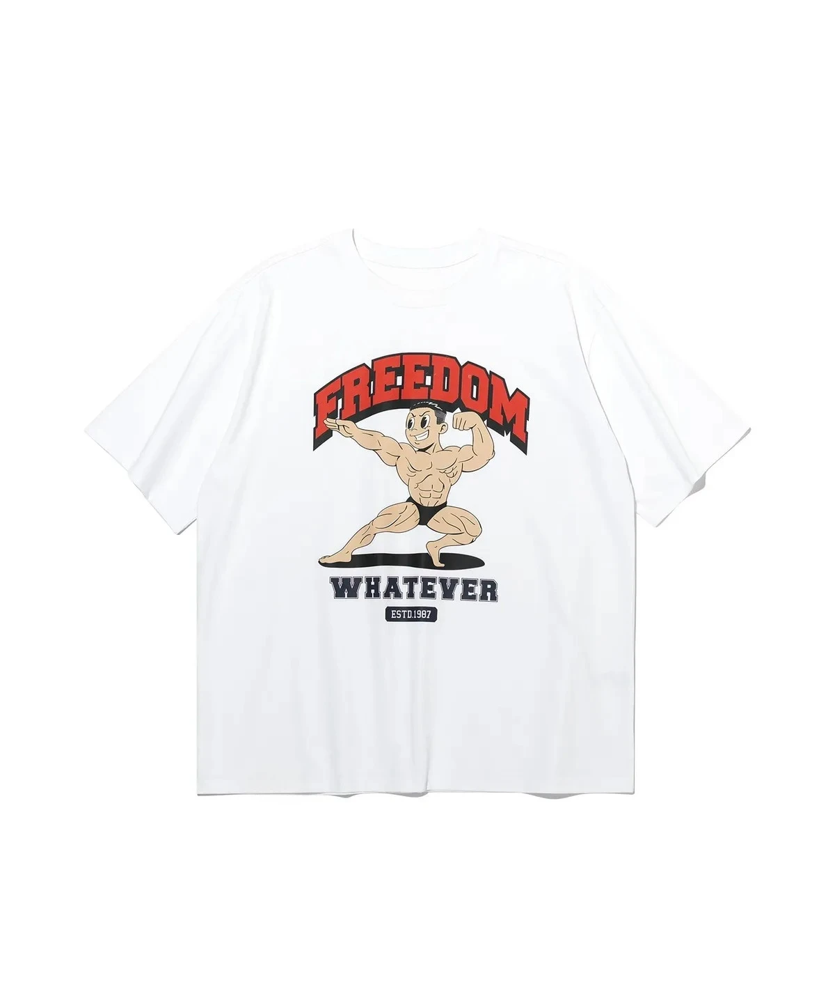 FREEDOM Signature Biceps Man T-Shirt mit Aufdruck, GYM Grafik, Baumwoll-T-Shirt, hochwertiger, luxuriöser Unisex-Stil, sowohl für Männer als auch für Frauen. – Detail 5