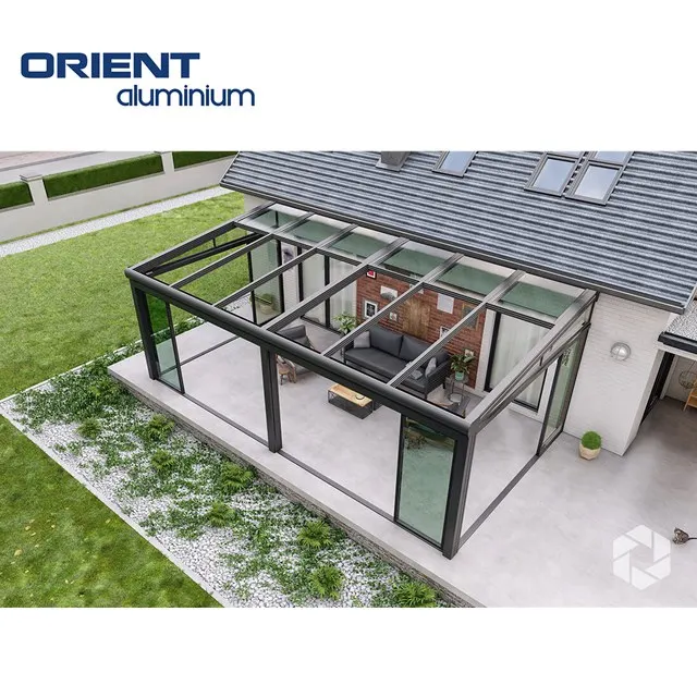 Manufacturer Price China Modern Cozy Lean-to Conservatory Glass Greenhouse Winter Garden for Space and Sunbathe and Planting