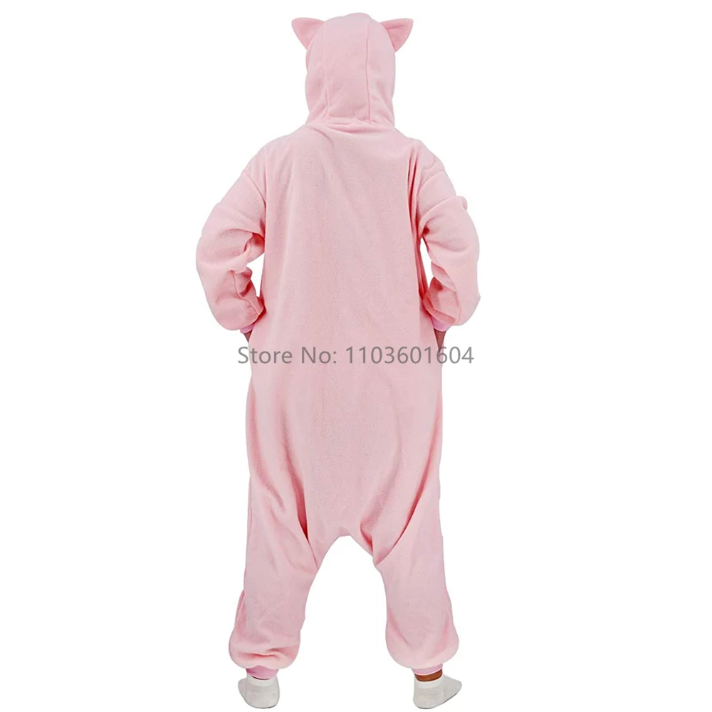 Kigurumi Onesie piżama w zwierzątka dla dorosłych kobiet mężczyzn różowa piżama Homewear Halloween na imprezę Cosplay kostium