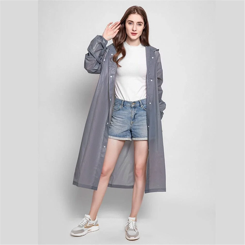 Women Man Raincoat Adult Clear Transparent Camping Rainwear SuitThickened Waterproof Rain Poncho Coat