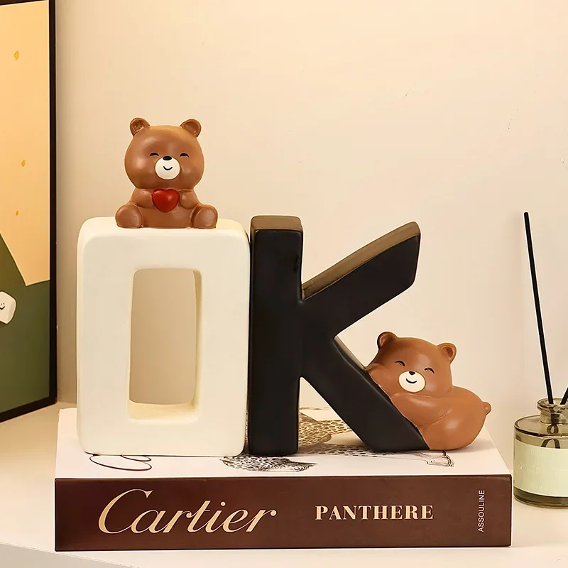 Creative OK Bly Bear Book File Ornament Light Luxury High-end Home Dining Table Living Room Tabletop Ornament Minimalist Series