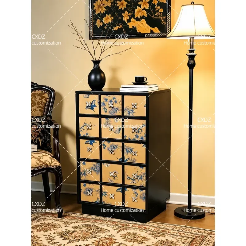 Fragrant Cloud Yarn Chest of Drawers Multi Drawer Storage Cabinet Living Room Locker Decorative Side Cabinet Bedroom