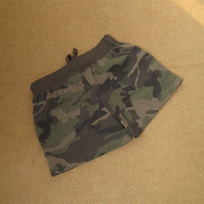 Short en coton camouflage pour femmes, pantalon de survêtement décontracté à taille élastique et à lacets pour femmes, été