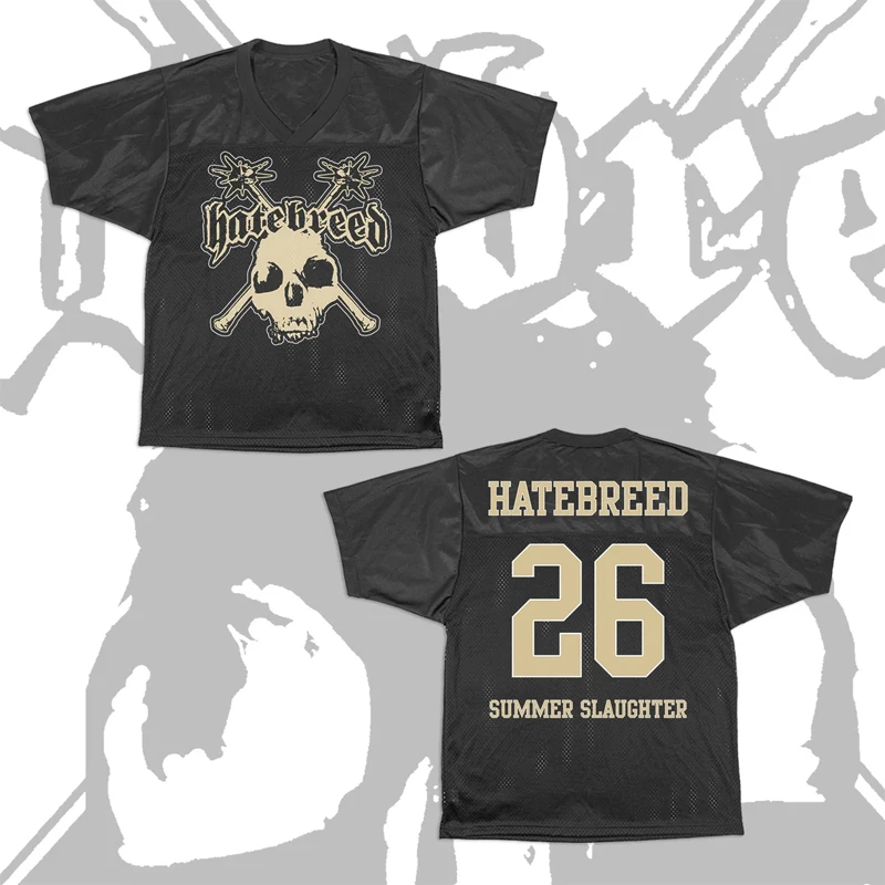 New Hatebreed Rumble 26 Chicago 2026 Skull Baseball Jersey Hardcore Metal Band 3D Print Mesh Football Shirt Family Clothing TOP