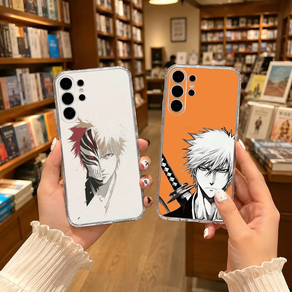 Insane B-Bleach Ichigo-o Clear Hard Phone Case For Samsung S25,24,23,22,21,10,9,Ultra,Plus,Lite Transparent Cover