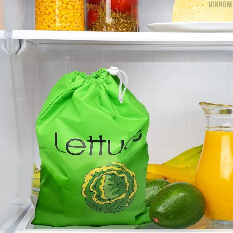 Drawstring Food Preservation Bag Lettuce Banana Fresh-keeps Bundle Pocket Kitchen Refrigerator Organizer Vegetable Fruit Bags