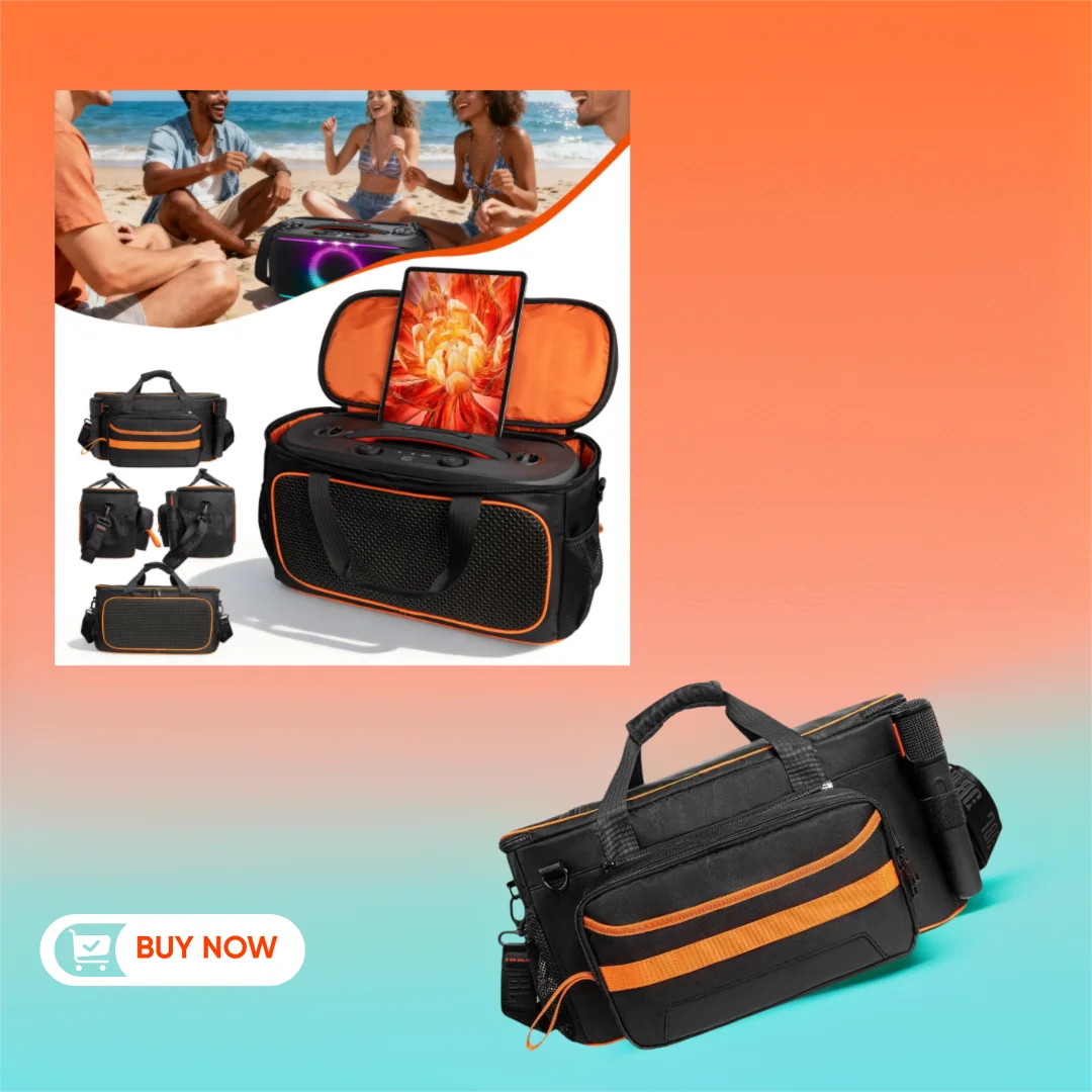

Professional-Grade Protective Case for JBL PARTYBOX ON THE GO2 ，Double-Zip Design , Exterior Side Pouch for Accessories