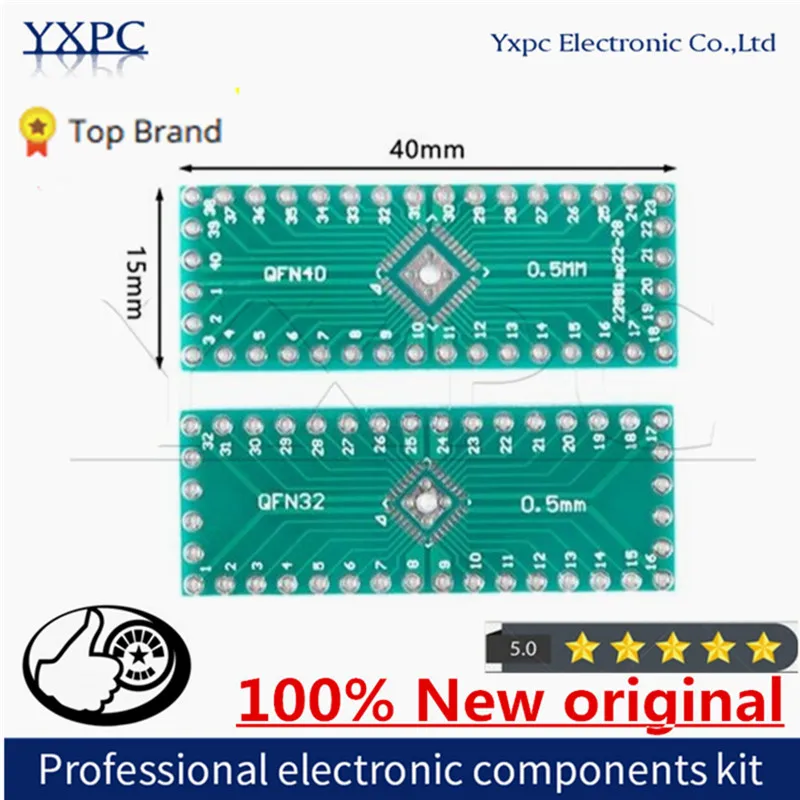 

10PCS QFN32 QFN40 Transfer Board Adapter PCB Pinboard SMD to DIP40 DIP32 DIP Pin IC Test Plate 0.5mm 2.54mm Pitch Converter Sock