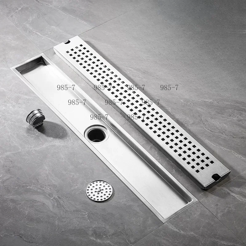 Rectangular Shower Drain, Stainless Steel Linear Floor Drain with Removable Cover and Anti-Odor Design