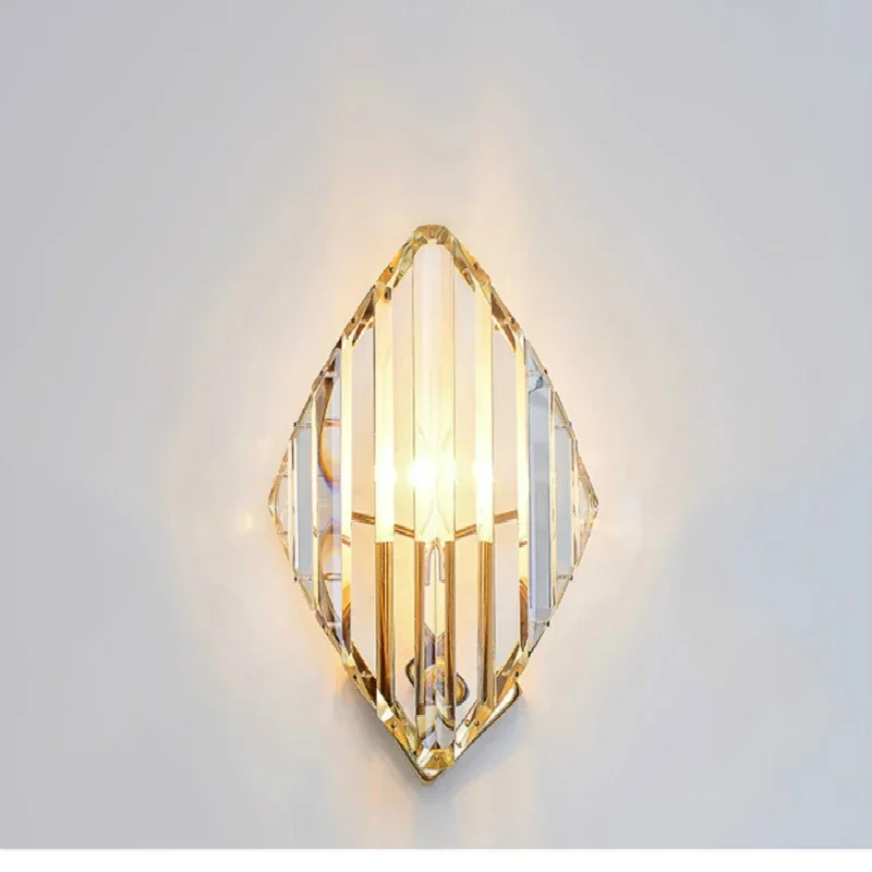 

Luxury Crystal Wall Lamps Modern Sconce Light Fixture Living Room Decoration Bedside Luminaire Hotel Hallway Home Lighting