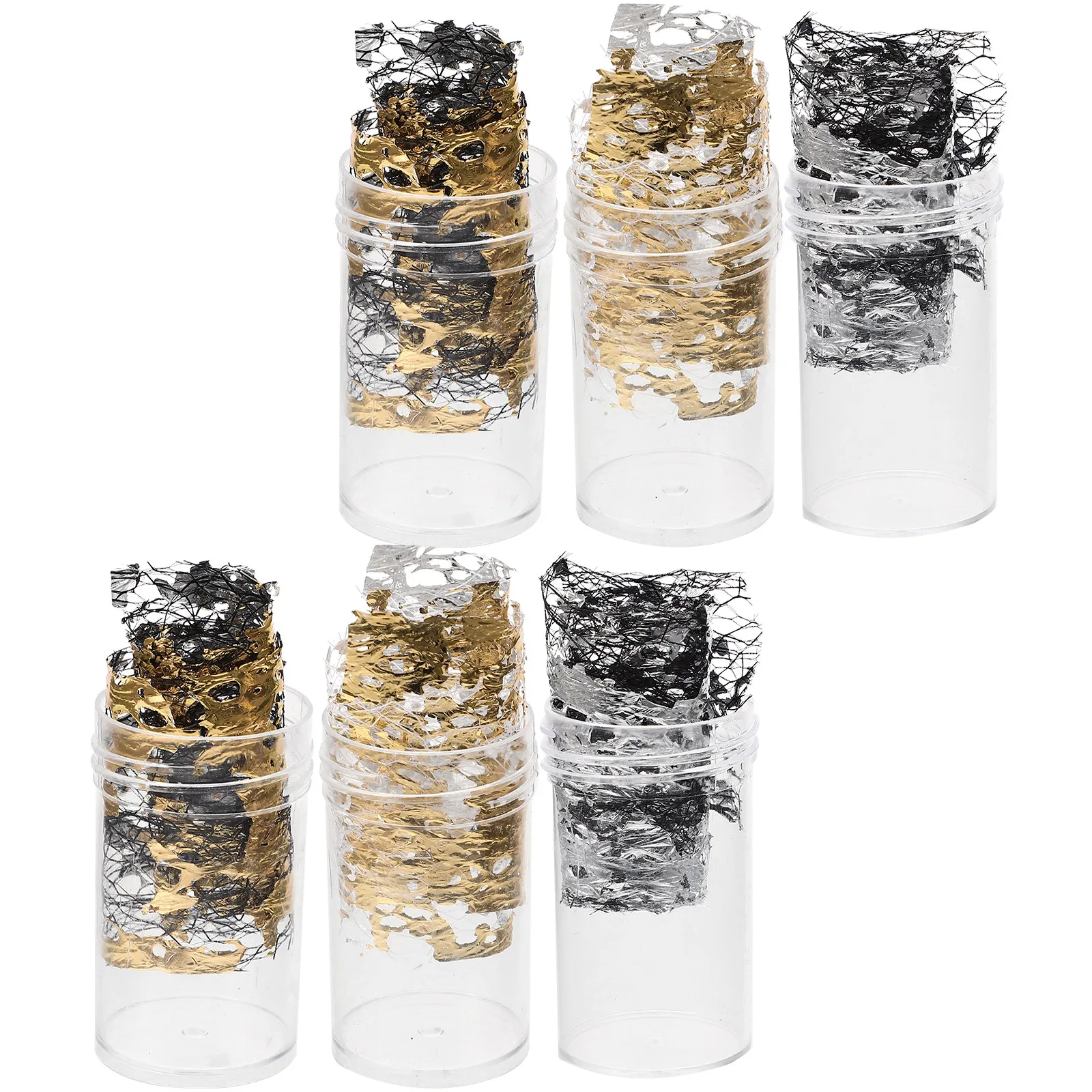 

6Pcs Nail Art Gold Foil Flakes Glossy Elegant DIY Manicure Decorations for Salon Home Use Premium Safe Nail Foil Ornament