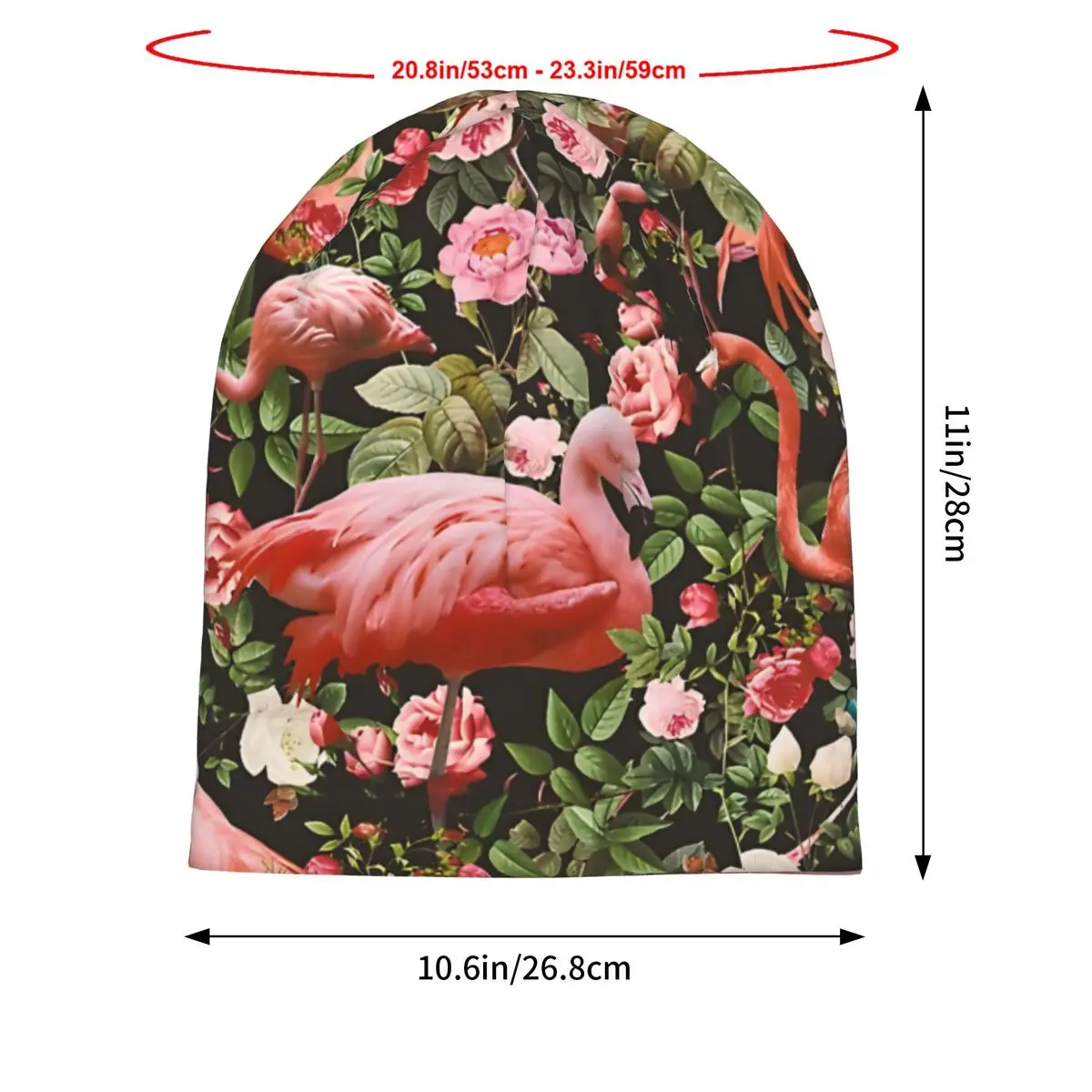 Floral And Flamingo Pattern Bath Mat Hat Pullover Men Warm Male Polyester Caps