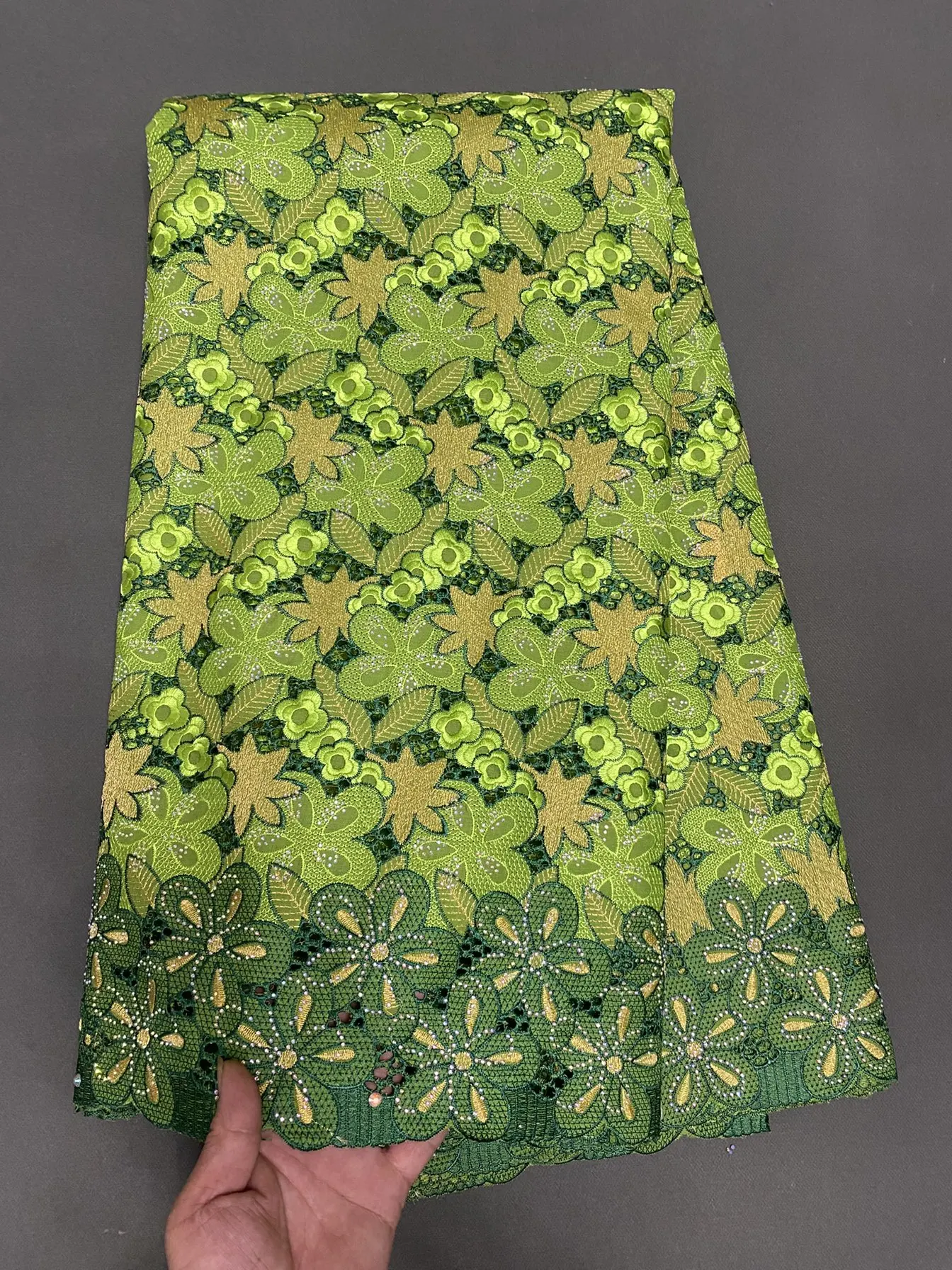 

African Stones Cotton Lace Fabric 2025 Newest Swiss Voile Lace Nigerian Embroidery Lace For Women Wedding Dresses Sewing