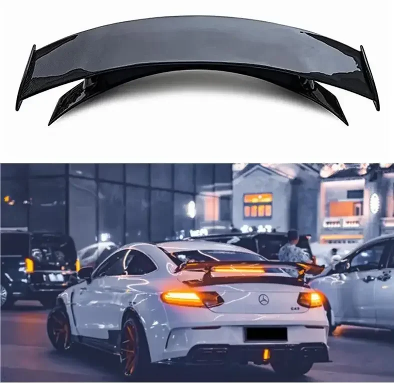 CARBON FIBER REAR WING TRUNK LIP TAIL SPOILER FOR Mercedes-Benz C Class W205 C205 COUPE C63 C43 2016-2021