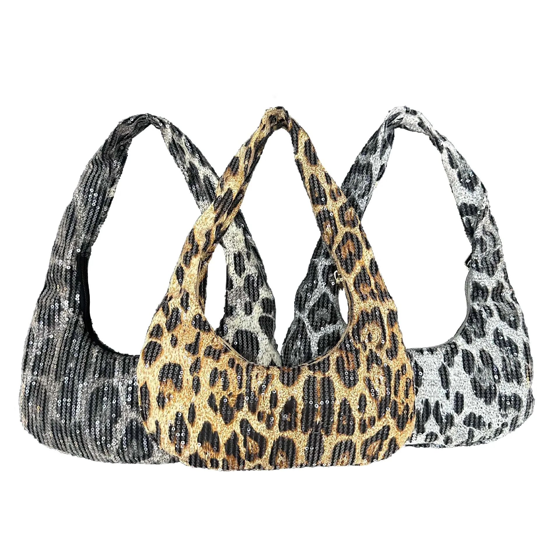 

Sequin Leopard Print Evening Clutch for Women Stylish Underarm Hobo Bag Lady Shoulder Handbags for Parties and Casual Outings
